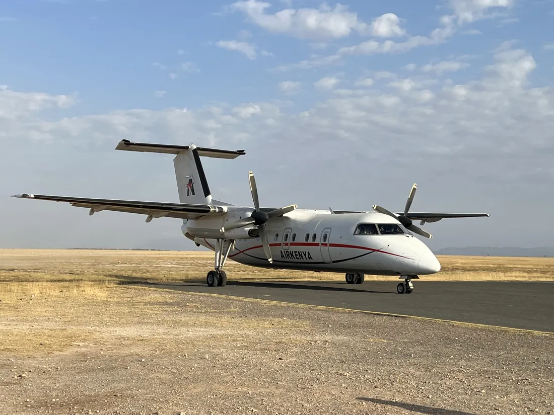 Light safari aircraft at Amboseli Airstrip